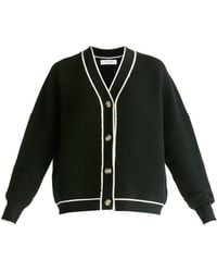 Paisie - Ribbed Cardigan With Contrast Trim - Lyst