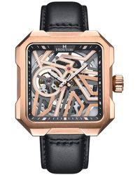 Heritor - Campbell Leather-band Skeleton Watch - Lyst