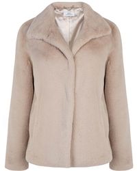 ISSY LONDON - Neutrals Ava Lighterweight Faux Fur Jacket Pale Blush - Lyst