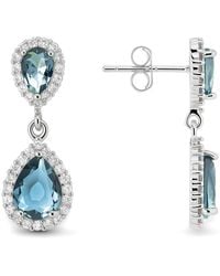 Kylie Harper - Pear-Cut London Halo Dangle Earrings - Lyst