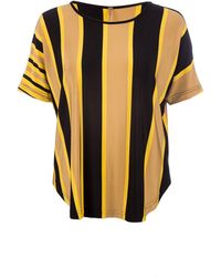 Conquista - Sheer Detail Stripe Top - Lyst