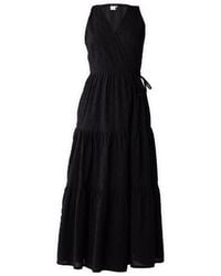 REISTOR - Sleeveless Embroidered Wrap Dress With Tiers - Lyst