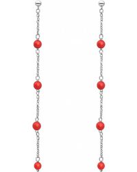 Unaloe - Sterling Mediterranean Coral Drop Earrings – Natural Coral Bead Elegant Jewelry - Lyst