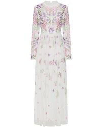 Frock and Frill - Lorea Floral Embroidered Maxi Dress - Lyst