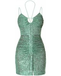 AGGI by HALEWSKI - Sandra Mint Sparkle Mini Sequin Sleeveless Dress - Lyst