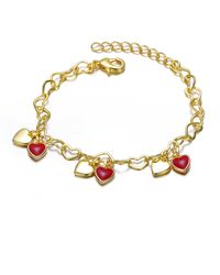 Genevive Jewelry - Rachel Glauber Kid's Plated Adjustable Heart Charm Bracelet - Lyst