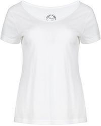 Conquista - Elegant Scoop Neck Tencel Cotton Top - Lyst