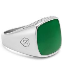 Nialaya - Gentlemen's Signet Ring With Agate - Lyst