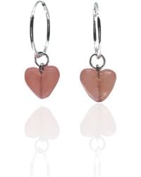 Bio-Trimmings - Rose Heart Hoop Earrings - Lyst