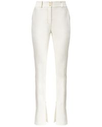 Lita Couture - Topstitch Detail Cotton Trousers - Lyst