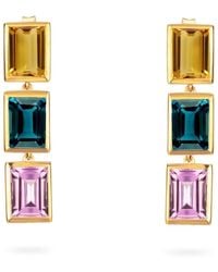 Augustine Jewels - Citrine Topaz Amethyst Drop Earrings - Lyst