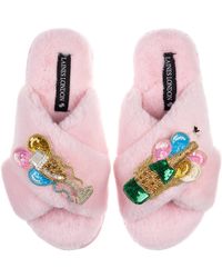 Laines London - Classic Laines Slippers With Birthday Bubbles Brooches - Lyst