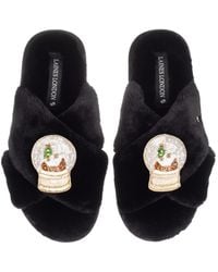 Laines London - Classic Laines Slippers Christmas Collection With Double Snow Globe Brooches - Lyst