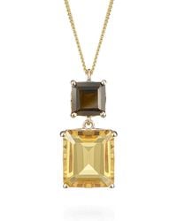 Augustine Jewels - Smoky Quartz & Yellow Citrine Octagon Gold Pendant - Lyst