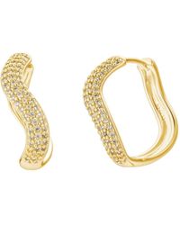 Nazzar - Pave Wave Hoop Earrings - Lyst