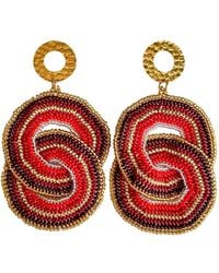 Iliana Arrazola - Crisscrossed Circle, Dangle Earrings, Glass Beads, Beaded Jewelry - Lyst