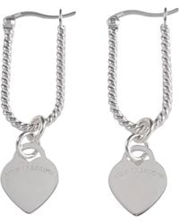 Von Treskow - Twisted U-Shape Earrings With Vt Flat Hearts - Lyst