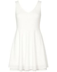 Conquista - Neutrals Sheer Layer Skater Dress - Lyst