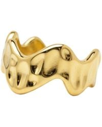 LINYA JEWELLERY - Hammered Pattern Adjustable Ring - Lyst