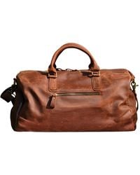Touri - Genuine Leather Gym Bag With Shoe Storage - Lyst