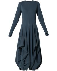 Metamorph - Maxi Draped Dress With Thumbhole Sleeves - Lyst