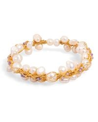 Ebru Jewelry - Pearl Beaded Grape Cluster Wedding Cuff - Lyst