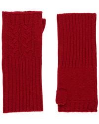 Bel Cashmere - Cable Cashmere Mittens Burgundy - Lyst