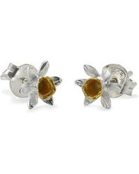 Isla Silver - Sterling & Daffodil Stud Earrings - Lyst