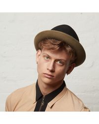 Dasmarca Hats - Edward Khaki Two Tone Felt Winter Porkpie Hat - Lyst