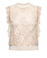 Tantra Spain Sl - Neutrals Sheer Lace Top With An Elastic Waistband - Lyst