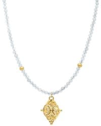 Seven Saints - Pisces Gemstone Choker Necklace, Aquamarine, Plated - Lyst