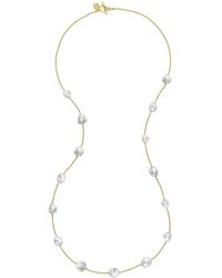 Dower & Hall - White Baroque Pearl Chain Long Necklace In Vermeil - Lyst