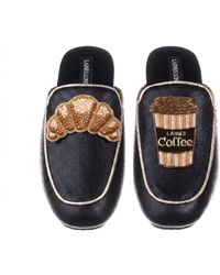 Laines London - Classic Laines Mules With Coffee & Croissant Brooches - Lyst