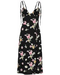 blonde gone rogue - Flower Power Midi Dress With Slit, Upcycled Viscose, In Flower Print - Lyst