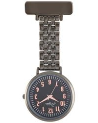 Bermuda Watch Company - Annie Apple Rose Gunmetal Link Bracelet Nurse Fob Watch - Lyst