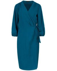 Conquista - Tencel Wrap Midi Dress - Lyst