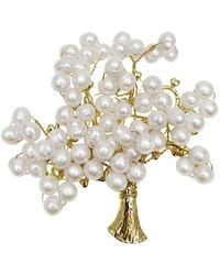 Farra - Handcrafted Freshwater Pearls Tree Brooch - Lyst