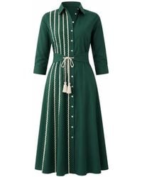 IZABELA MANDOIU - Premium Emerald Cotton Shirt Dress - Lyst