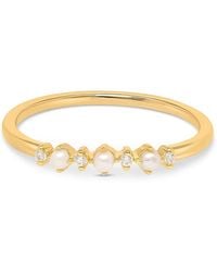 Esterah - Pearl Cz Ring - Lyst