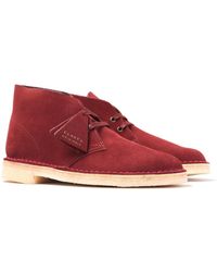 clarks desert boots mens red