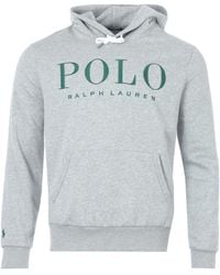 Polo Ralph Lauren Embroidered Logo Hooded Sweatshirt - Grey