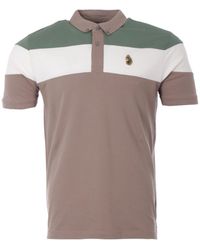 Luke 1977 Strimead Sport stripe mens short sleeve jersey polo shirt