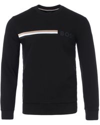 Womens Mens Clothing Mens Activewear BOSS by HUGO BOSS Wetalk Sweatshirt in Black gym and workout clothes Sweatshirts 