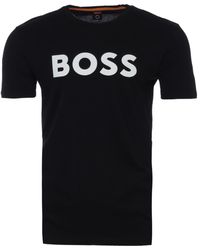 BOSS by HUGO BOSS Rubber Print Logo Sustainable T-shirt - Black