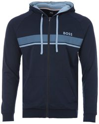 BOSS by HUGO BOSS Cotton Tracksuit Sweatshirt in Blue for Men Mens Clothing Activewear gym and workout clothes Sweatshirts 