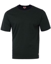 Armor Lux Thin Stripe Crew Neck T-shirt - Green