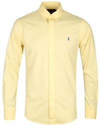 Polo Ralph Lauren - Yellow Featherweight Mesh Long Sleeve Shirt - Lyst