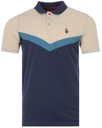 Luke 1977 Strimead Sport stripe mens short sleeve jersey polo shirt Luke 1977 Strimead Sport stripe mens short sleeve jersey polo shirt