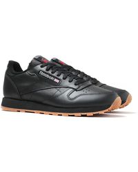 reebok black leather