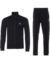 BOSS by HUGO BOSS Logo Patch Sustainable Funnel Neck Tracksuit - Black